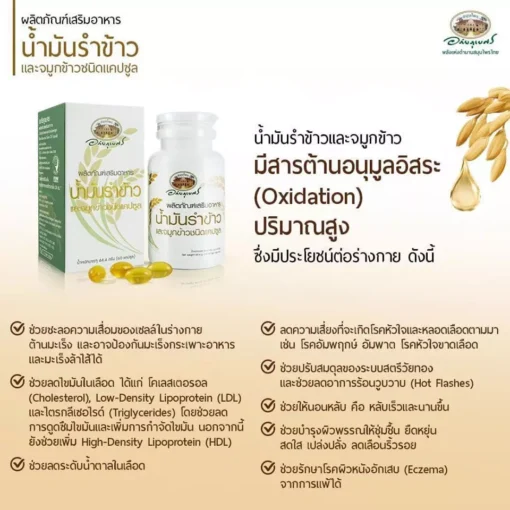 น้ำมันรำข้าวและจมูกข้าวอินทรีย์ อภัยภูเบศร 60 แคปซูล - Image 3